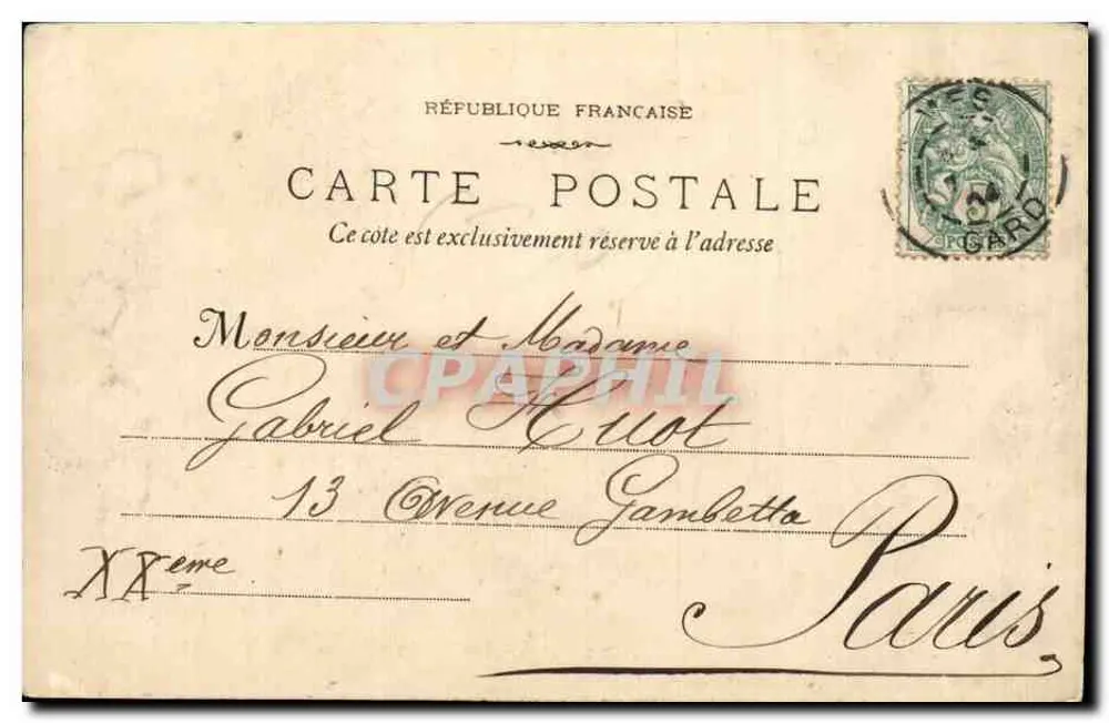 Nîmes - As Arenas — Fototip. E. Lacour — Marselha — 1198 - Verso