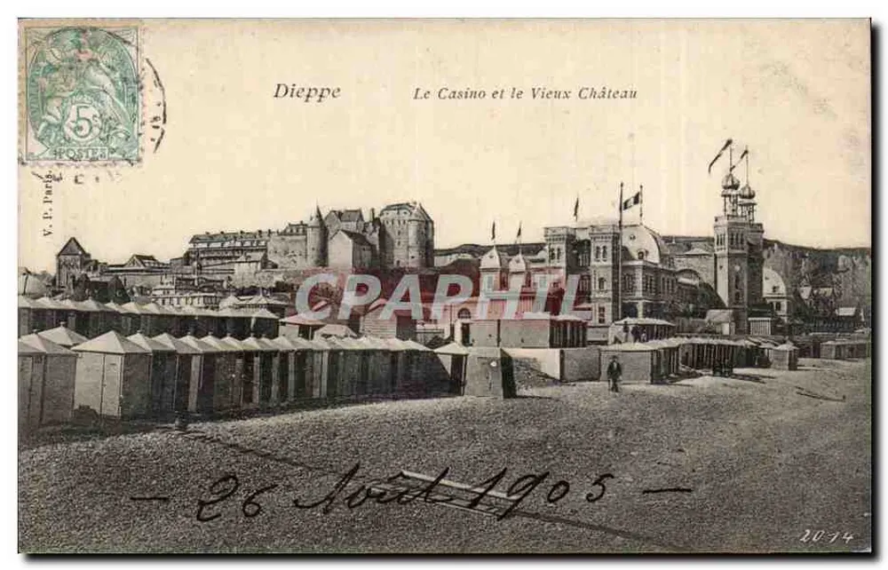 Dieppe — Das Casino und das Alte Schloss — V. P. Dardel - Vorderseite
