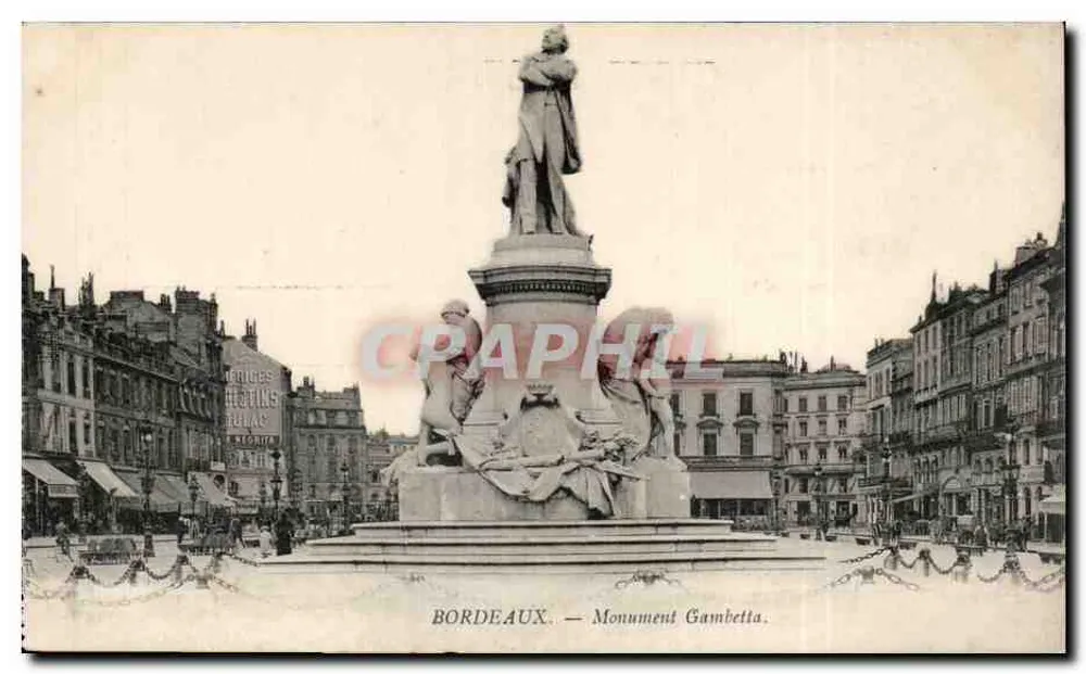 Bordeaux — Monument Gambetta — editor Prigues-Hotias-Tulac, número da série não visível - Frente