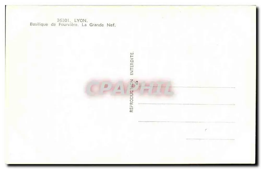 Basílica de Fourvière — A Grande Nef — n°36301 - Verso