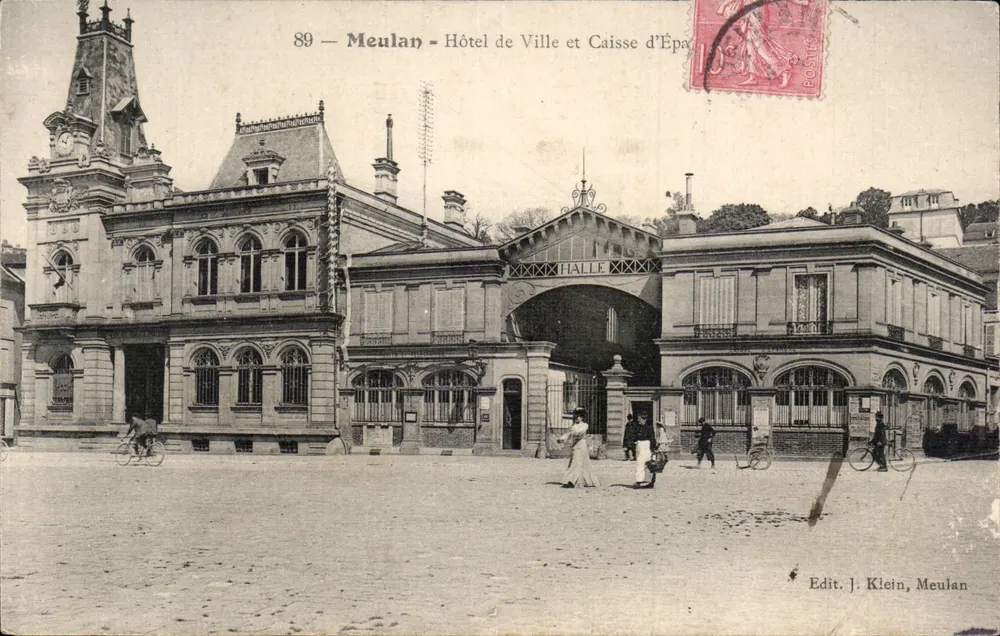 Meulan - Rathaus und Sparkasse — Halle — Verlag J. Klein, Meulan - Vorderseite