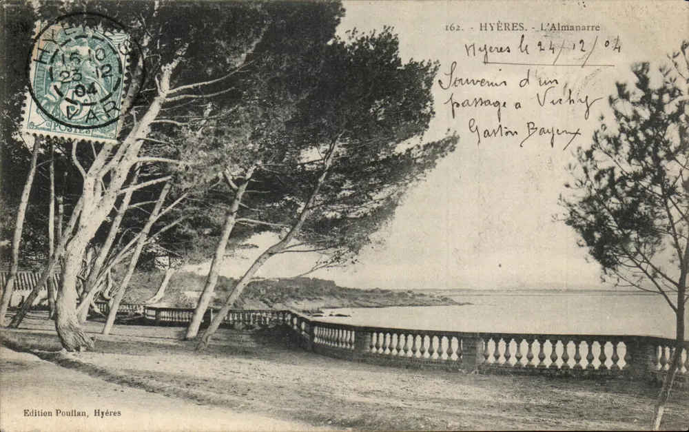 Hyères - L'Almanarre — vista da costa — Edição Poullan, Hyères, n°162 - Frente