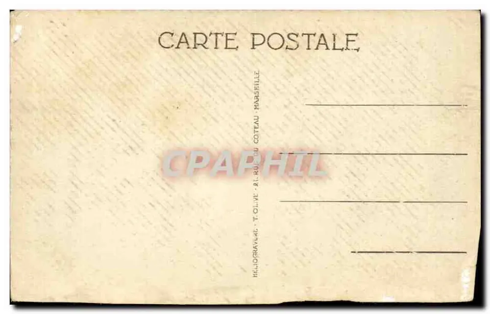 Le Toulon - Avenue Colbert — vista de rua com palmeiras e veículos da época - Verso