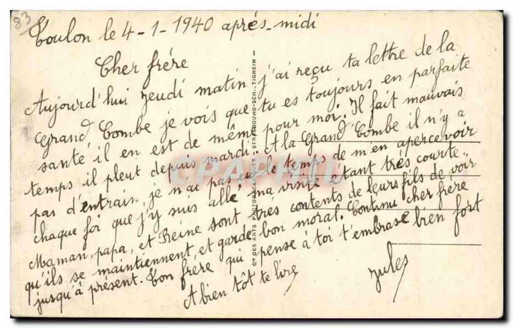Coulon - Le Mourillon — Cabo La Mitre — n°25 - Verso