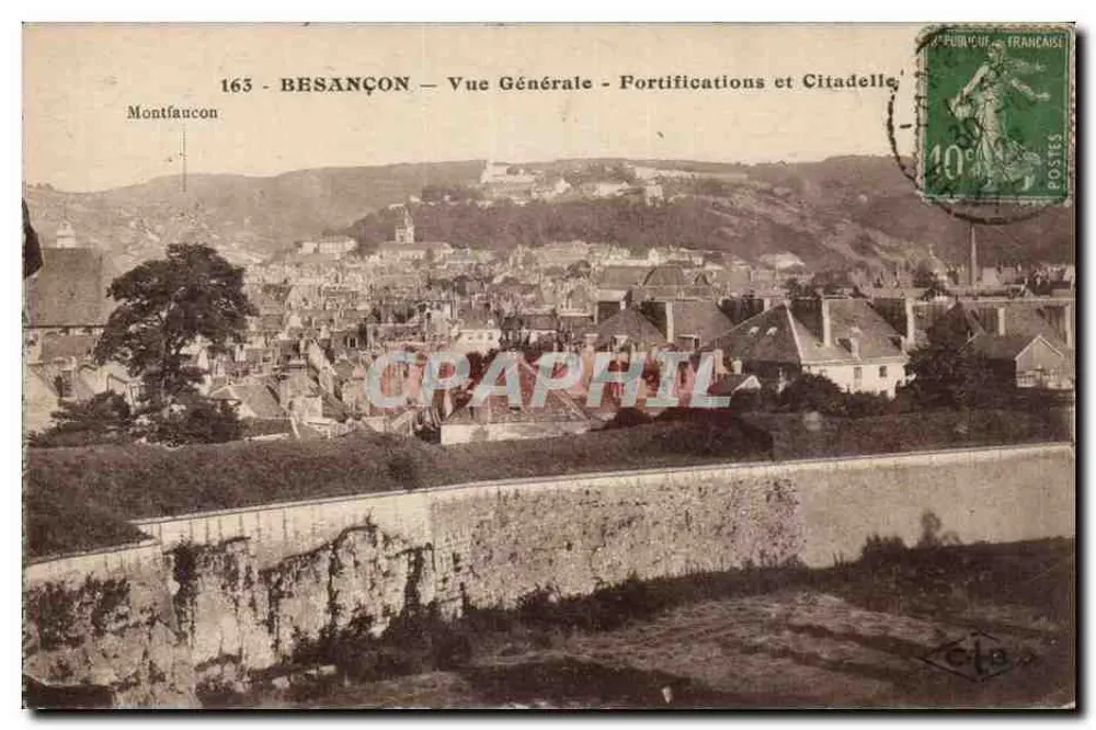 Besançon — Vista Geral — Fortificações e Cidadela — Montfaucon - Frente