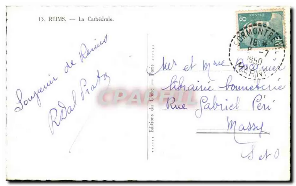 Reims — A Catedral — Edições do Crêle, n°13 - Verso