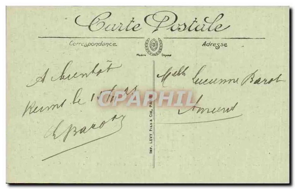 Interior da Igreja São André em Reims — Ruínas da Primeira Guerra Mundial — Vues Paris n° 681 - Verso