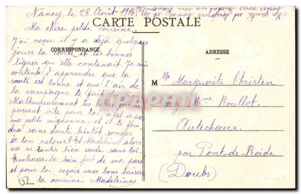 Nancy - Estátua de Thiers — Imp. Histórica de Nancy, n°46 - Verso