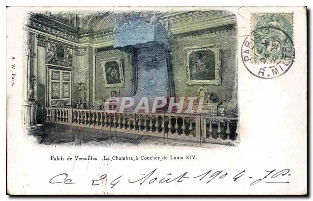 Schloss Versailles — Schlafzimmer von Ludwig XIV — A.W. Paris - Vorderseite