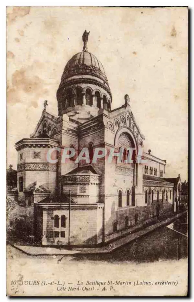 Tours (1. und L.) — Die Basilika Saint-Martin (Laloux, Architekt) — Nordwestseite - Vorderseite
