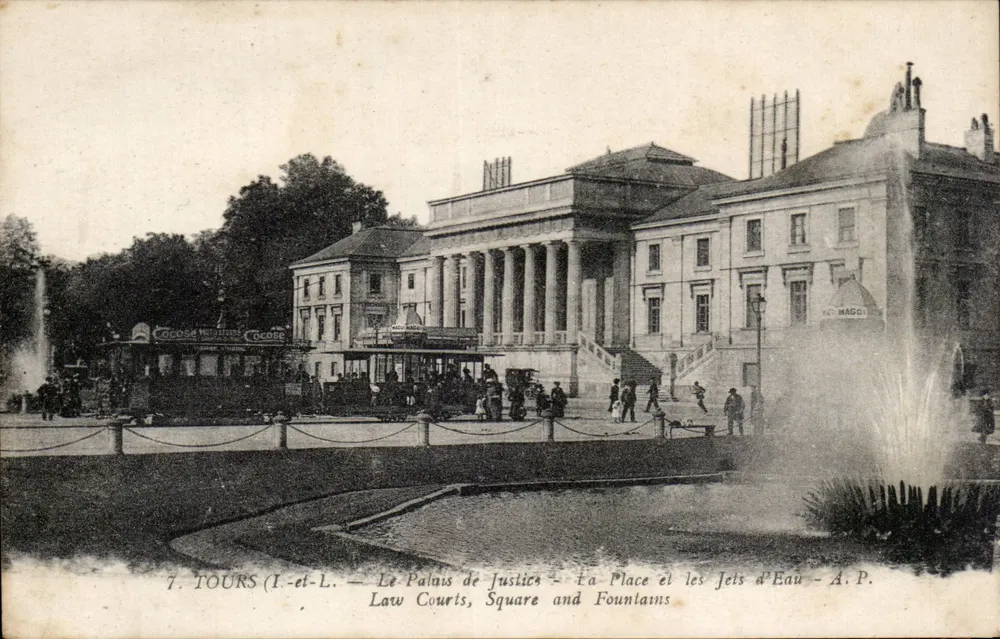 Tours (Indre-et-Loire) — Das Justizpalast, die Place und die Fontänen — A.P. (Verlag) - Vorderseite