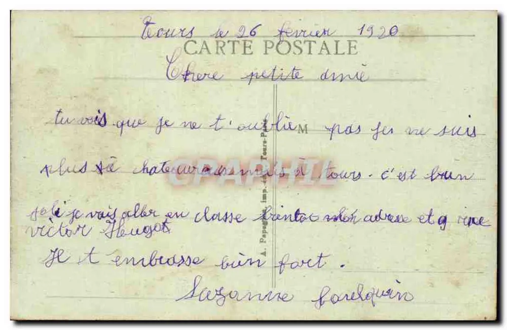 Tours (Indre-et-Loire) — Das Justizpalast, die Place und die Fontänen — A.P. (Verlag) - Rückseite