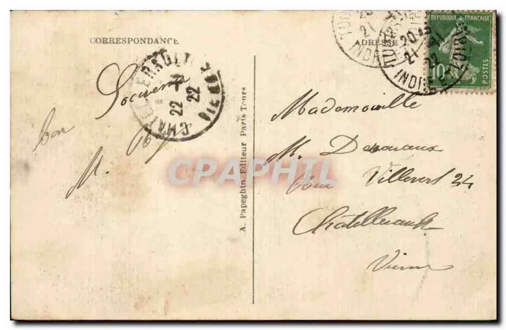 Tours (Loire-et-Cher) — Hotel-de-Ville e Praça — A. P. - Verso