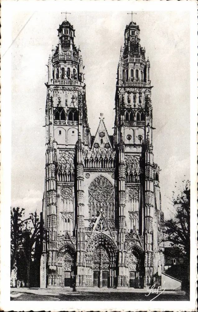 Tours (Loire) — Catedral de São Gatien — Edição J. Mertichon - Frente