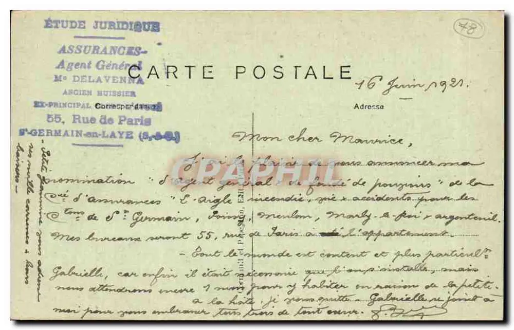 St-GERMAIN-en-LAYE (S.-et-O.) — Ansicht des Schlosses vom Rond-Point der Terrasse — A.P. - Rückseite