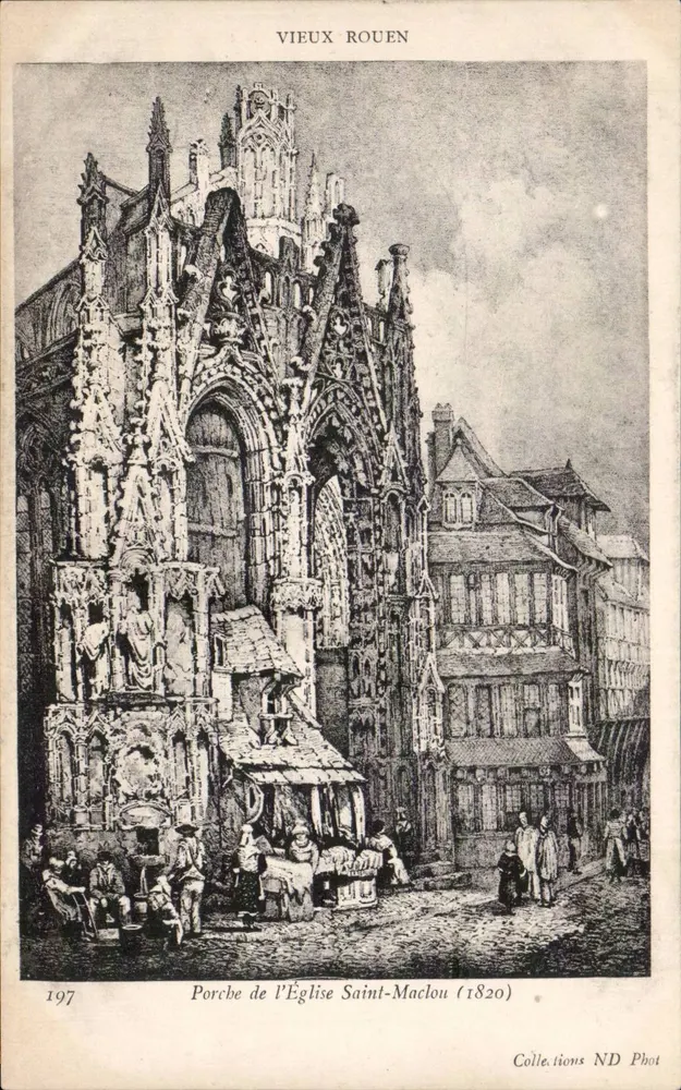 Porche der Kirche Saint-Maclou (1820) — Altes Rouen — Collections ND Phot - Vorderseite