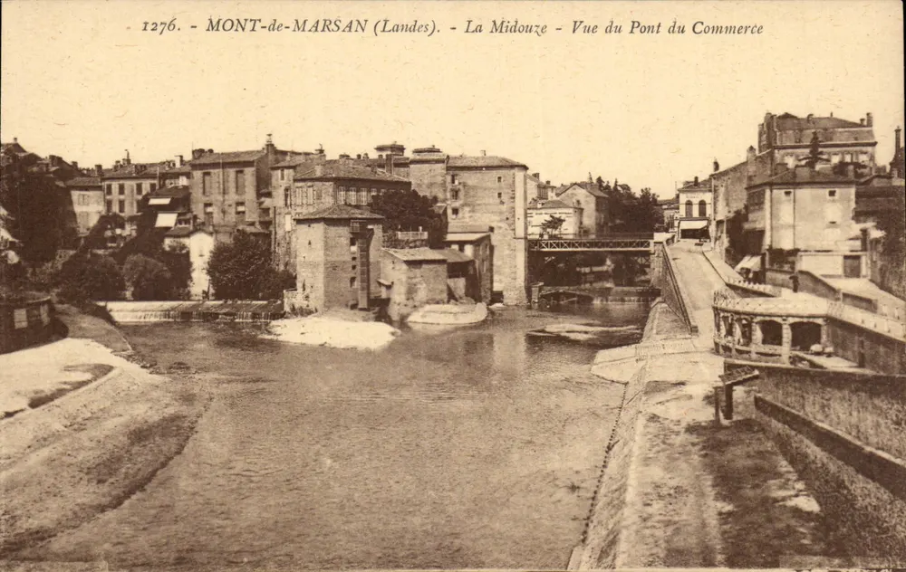 Mont-de-Marsan (Landes) — Die Midouze — Ansicht des Pont du Commerce — Verlag Bromotyrie Gautreau, Langon (Gironde), n° 1276 - Vorderseite