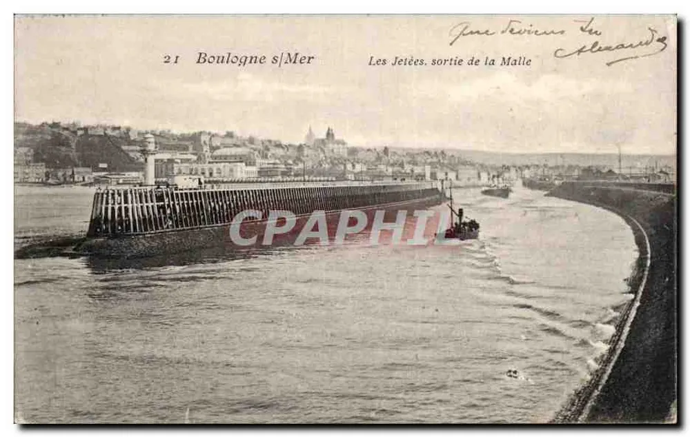 Boulogne-sur-Mer — Die Molen, Ausgang der Malle — Verlag J. Treviès & Cie, Nr. 21 - Vorderseite