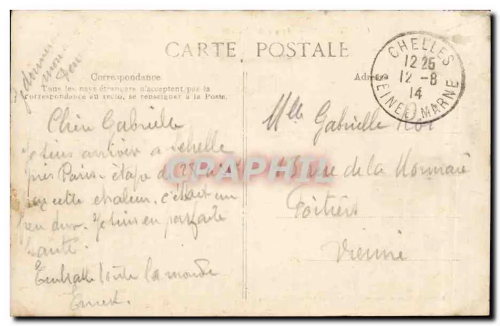 Charenton — Avenue de Gravelle — Edizione V. Contant Bazan Chamy, rue de Paris, Charenton - Verso
