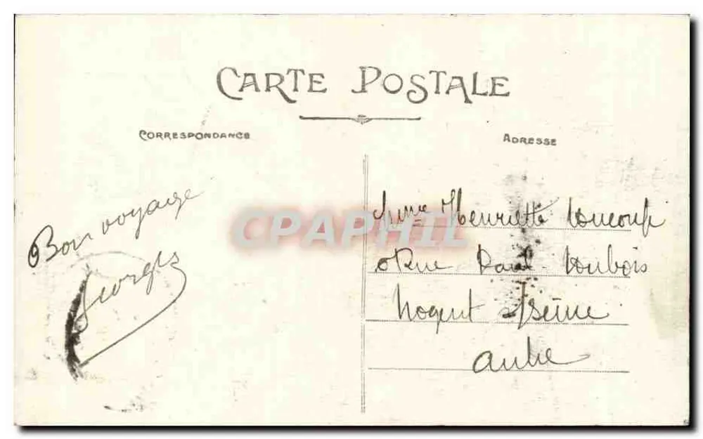 Widok z lotu nad Nantes — widok portu i centrum miasta — wydawca R. Chapeau, nr 13 - Rewers
