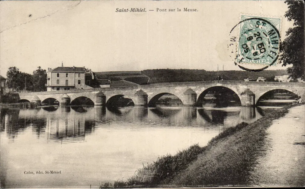 Saint-Mihiel — Pont sur la Meuse — éditeur Colin, St-Mihiel, n° 658 - Frente