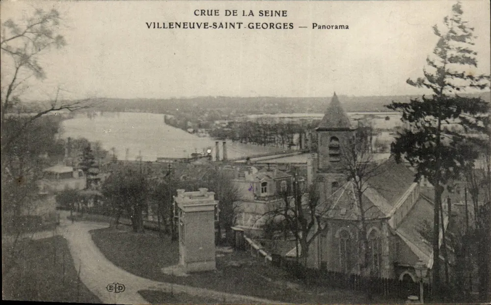 Crue de la Seine — Villeneuve-Saint-Georges — Panorama — Édition E.D. - Frente
