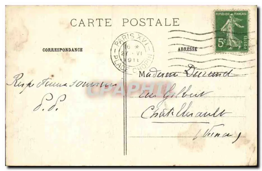 Bois de Boulogne - Eingang zum Jardin d'Acclimatation — E.M. Nr. 5082 - Rückseite
