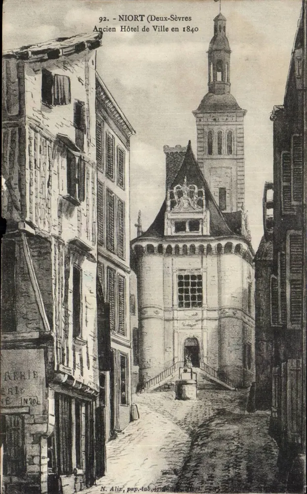 Niort (Deux-Sèvres) — Ehemaliges Rathaus 1840 — N. Allir, Papier-Tab. Niort - Vorderseite