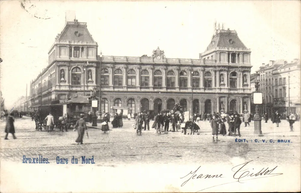 Bruxelas. Estação do Norte — Édit. C. V. C. Brux. - Frente