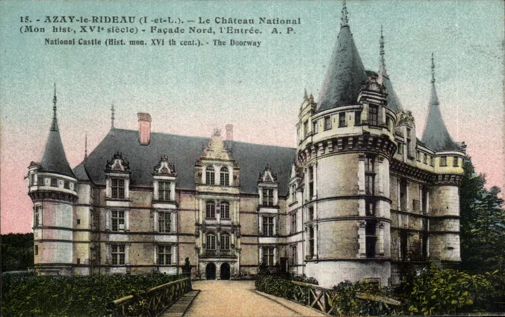 Azay-le-Rideau (Indre-et-Loire) — Schloss National — Nordfassade, der Eingang - Vorderseite