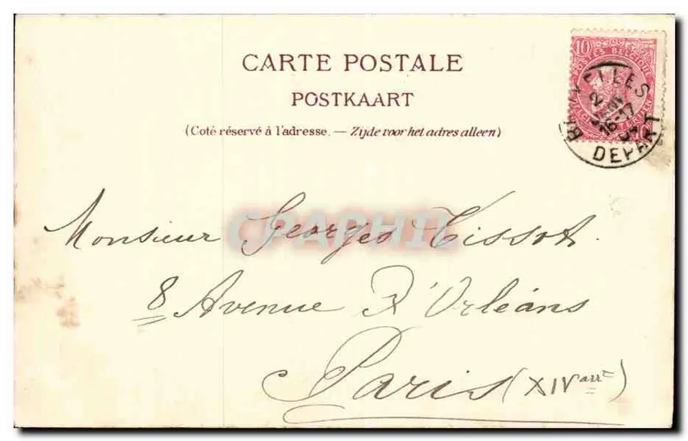 Brüssel - Bois de la Cambre - Der Ravin — Eva, datiert 2/11/1904 - Rückseite