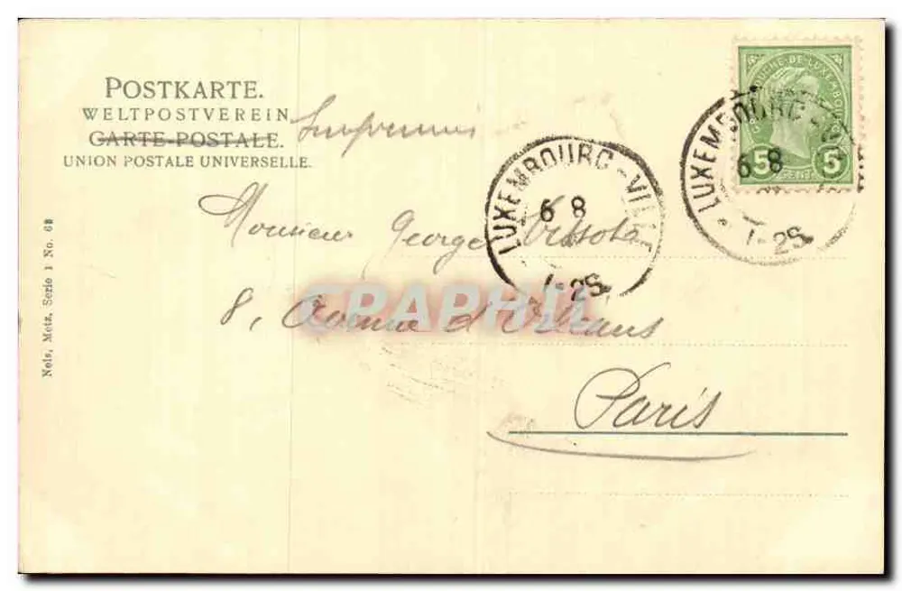 Trzy orzechy - Die drei Eicheln — Luksemburski, wydawca Nola, seria nr 88 - Rewers