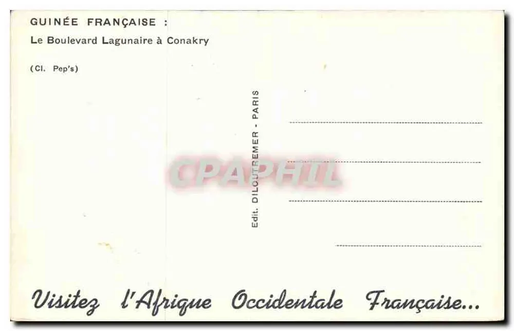 Französisch-Guinea: Der Lagunaire Boulevard in Conakry — (Cl. Pep's) - Rückseite