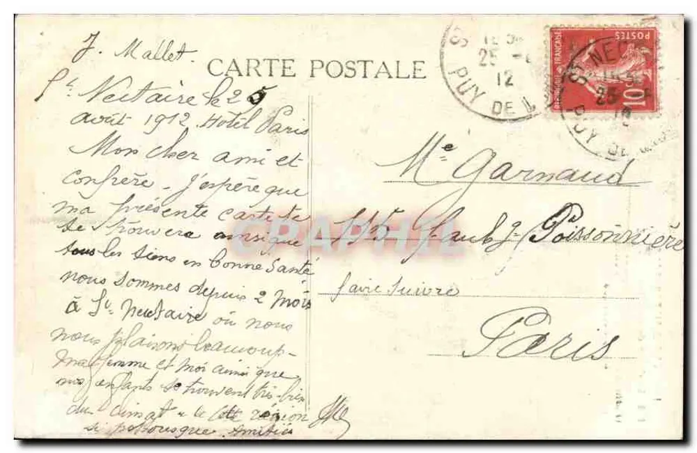 A Auvergne pitoresca — Ao redor de Saint-Nectaire, A Cascata das Granges (Formada pela Couze) — n°913 - Verso