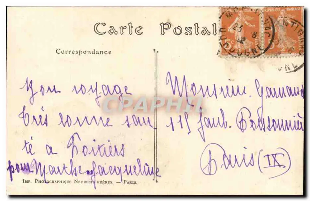 Périgueux — Castelo Barrière — Cliché Serre Jeune - Verso