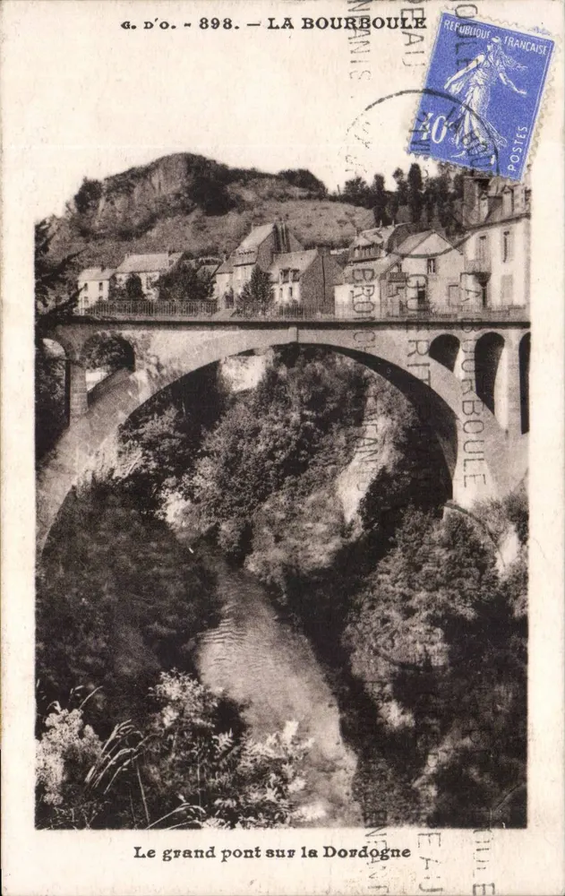La Bourboule — Der große Brücke über die Dordogne — G. D'O. - 898 - Vorderseite