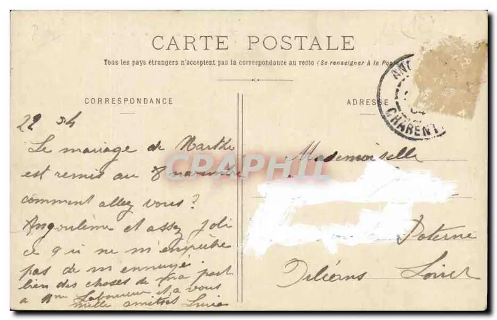 Angoulême — Straße nach Bordeaux — Kirche Saint-Ausone — A. Dupuy, Angoulême - Rückseite