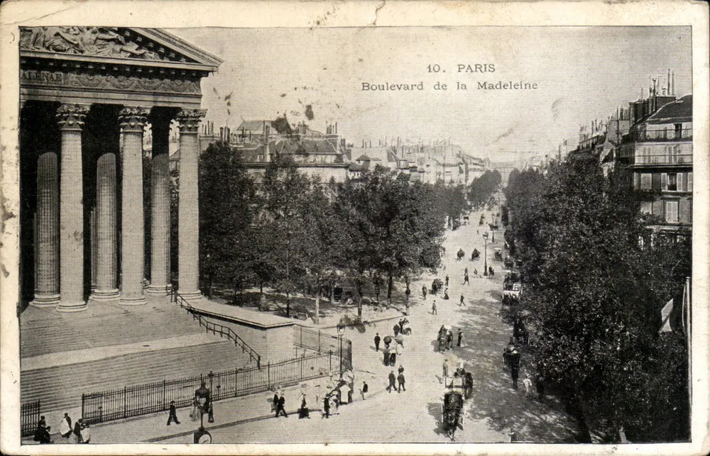 Boulevard de la Madeleine — Paris — editor L. Aubiffe, n°10 - Frente