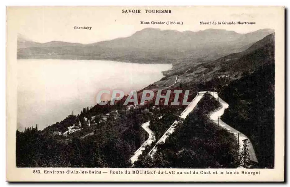 Umgebung von Aix-les-Bains — Route von Bourget-du-Lac zum Col du Chat und See Bourget — Savoie Tourisme - Vorderseite