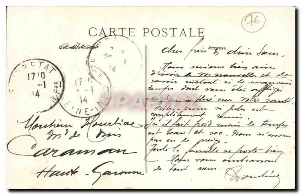ÉTRETAT — Ansicht von Fort Fréfosse — unbekannter Verlag, Nr. 314 - Rückseite