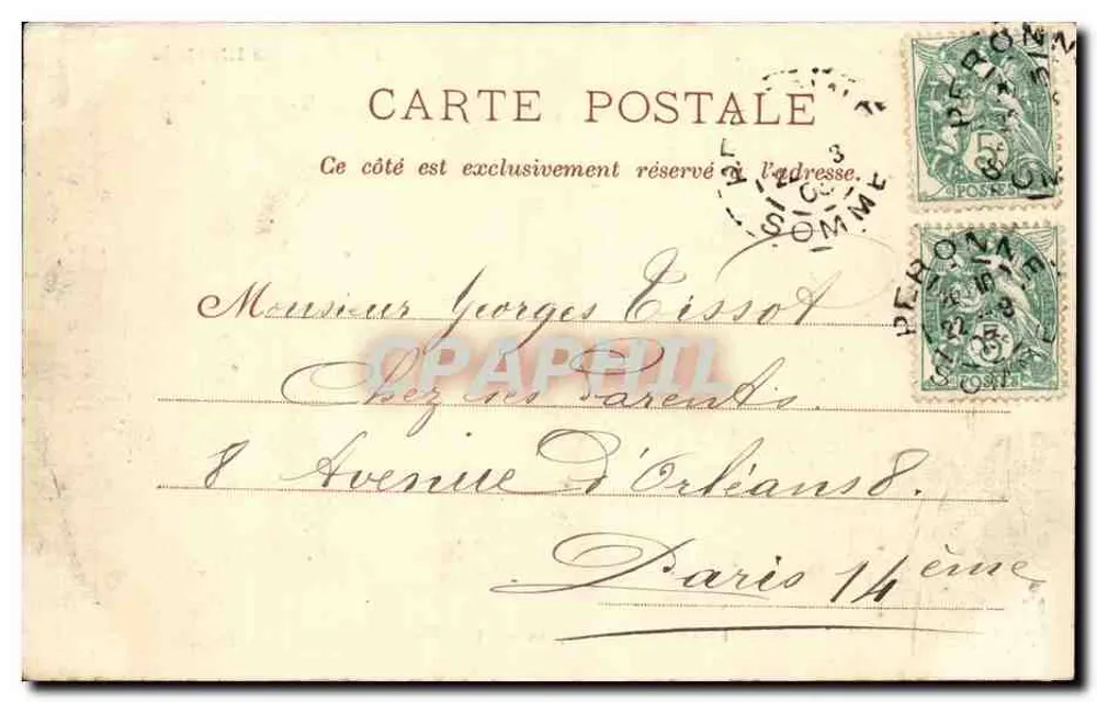 O Castelo de Moyencourt (lado Oeste) — La Picardie Illustrée, Henri Olivier, 1903 - Verso