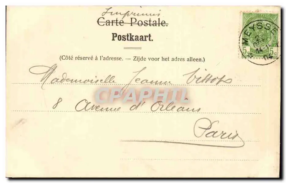 Meysse — O castelo — Nels, Bruxelas, Série 11 No 596 - Verso