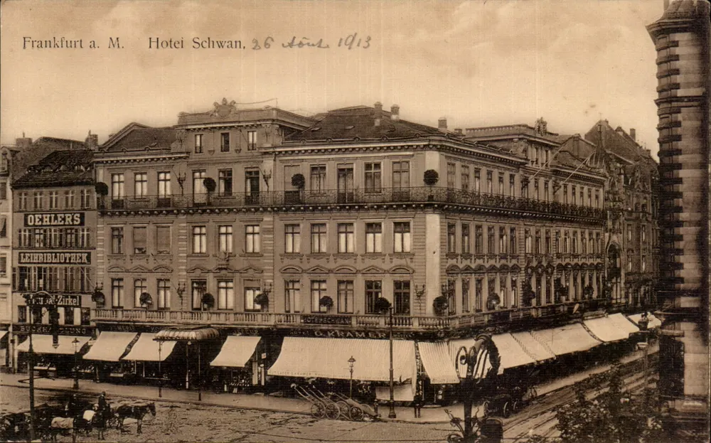 Frankfurt a. M. — Hotel Schwan — editor G. Kramer, número de série não visível - Frente
