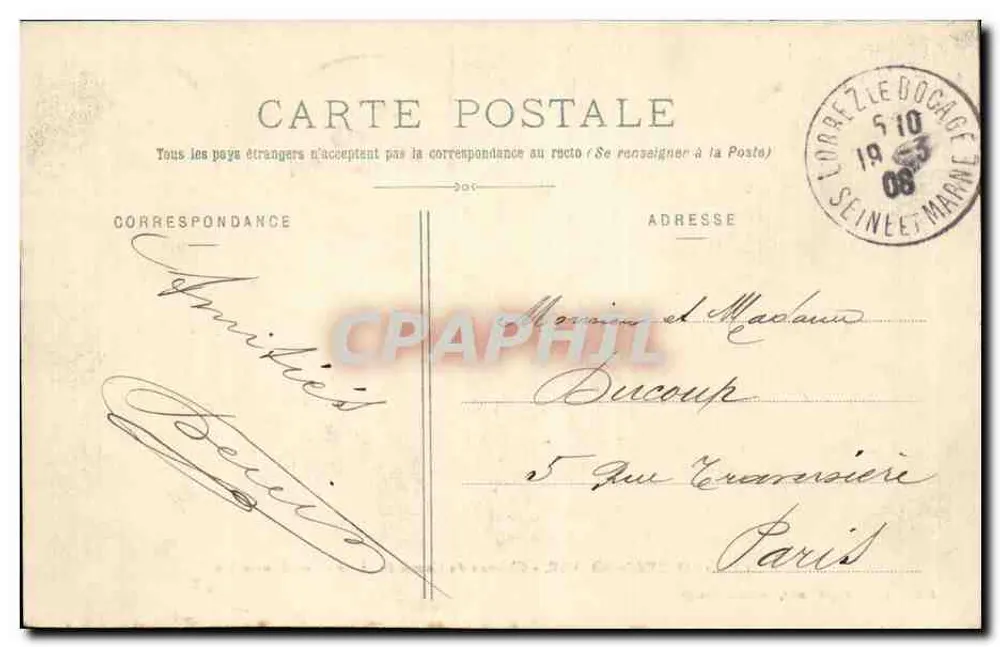 LORREZ-LE-BOCAGE — Zamek hrabiego de Ségur — Widok ogólny — Jouant, wyd. - Dupré Sucer - Rewers
