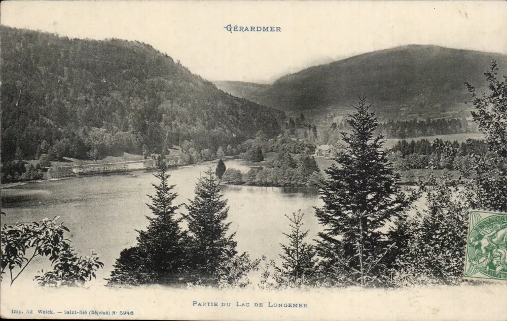 Parte do Lago de Gérardmer — vista panorâmica — Imp. Ad Weick, Saint-Dié, N° 5940 - Frente