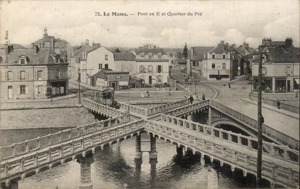 Le Mans — Pont en X e Bairro do Pré — J. Bouvret, Le Mans, n°73 - Frente