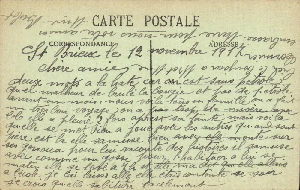 St-Brieuc unter Schnee — Ein Teil des öffentlichen Gartens — Coll. E.H., St-B. n°5473 - Rückseite