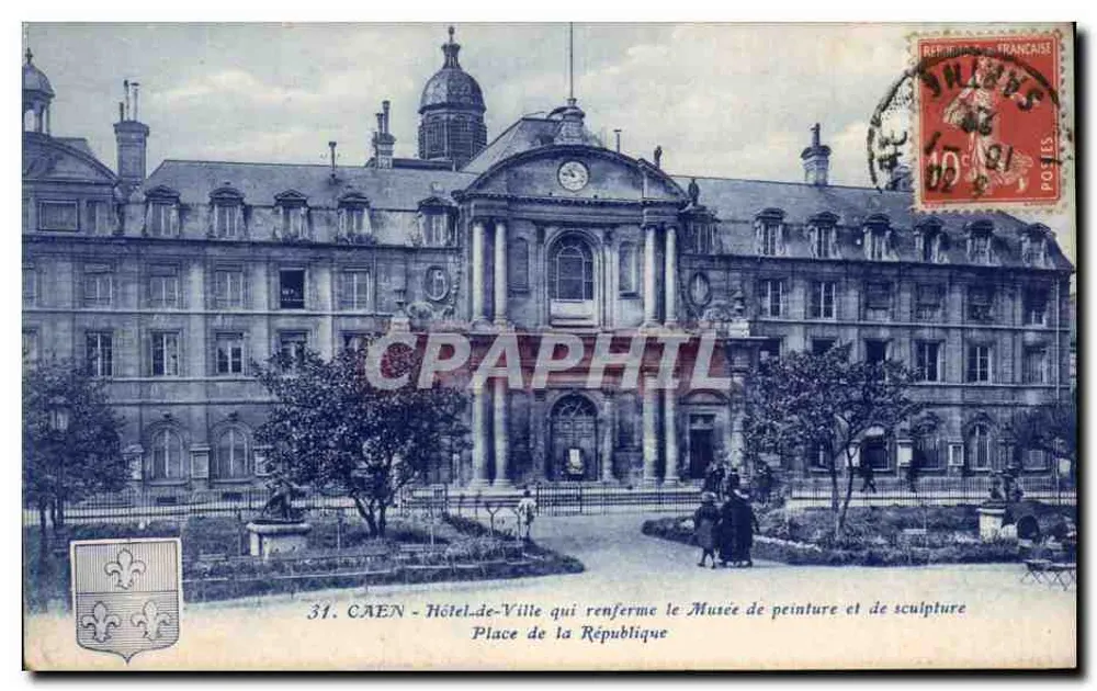 CAEN - Hotel de Ville que abriga o Museu de pintura e escultura - Place de la République — Réproduction Française n°31 - Frente