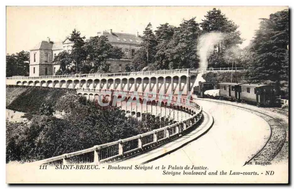 Saint-Brieuc - Boulevard Sévigné und das Gerichtsgebäude — Verlag Basquin, Nr. 111 - Vorderseite