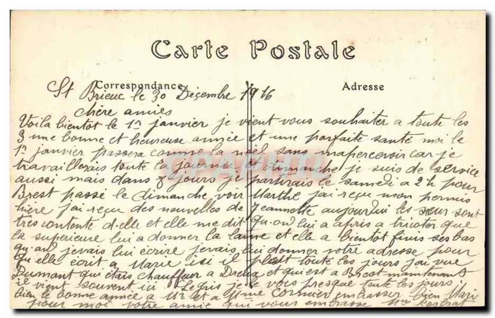 Saint-Brieuc -- Ansicht des Präfektenplatzes und der Kathedrale — J. Sorel, Verlag, Rennes - Rückseite